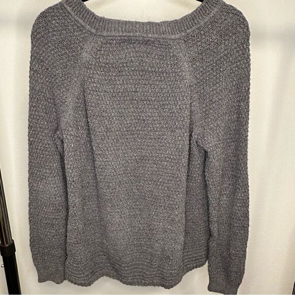 Old Navy Dark Gray Heathered Cozy Shaker-Stitch Pullover Sweater - Picture 5 of 8